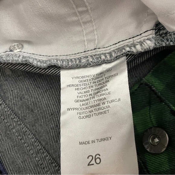 The Ragged Priest Jeans Hyde Straight Leg Split Check Print Green Purple SZ 26 - Picture 13 of 14